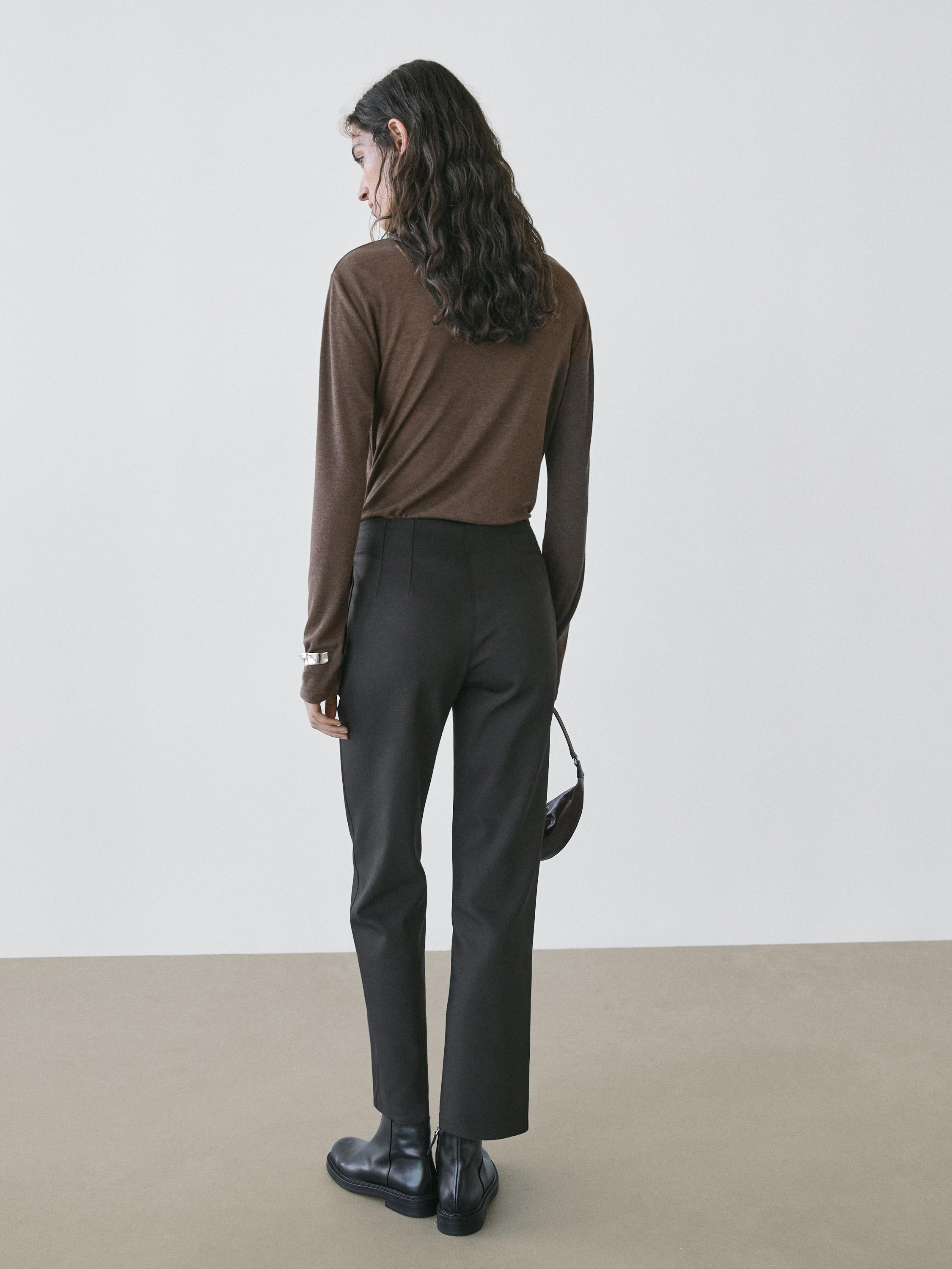 Technical cotton blend trousers